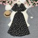 Floral V-Neck Dress Beach Vacation Style Chiffon A-Line Long Dresses